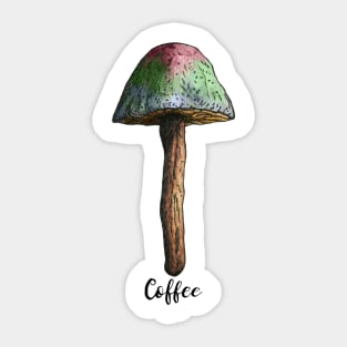 Mushroom Coffee Sticker